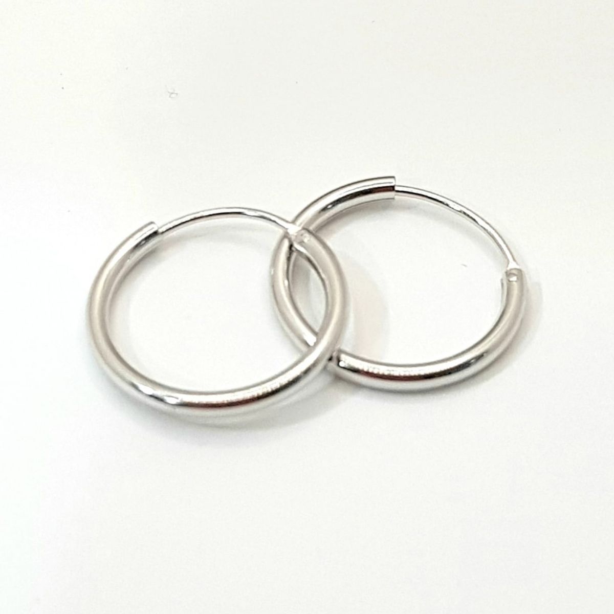 GENERICO - Aros Argollas lisas elaboradas en plata italiana 925 14mm