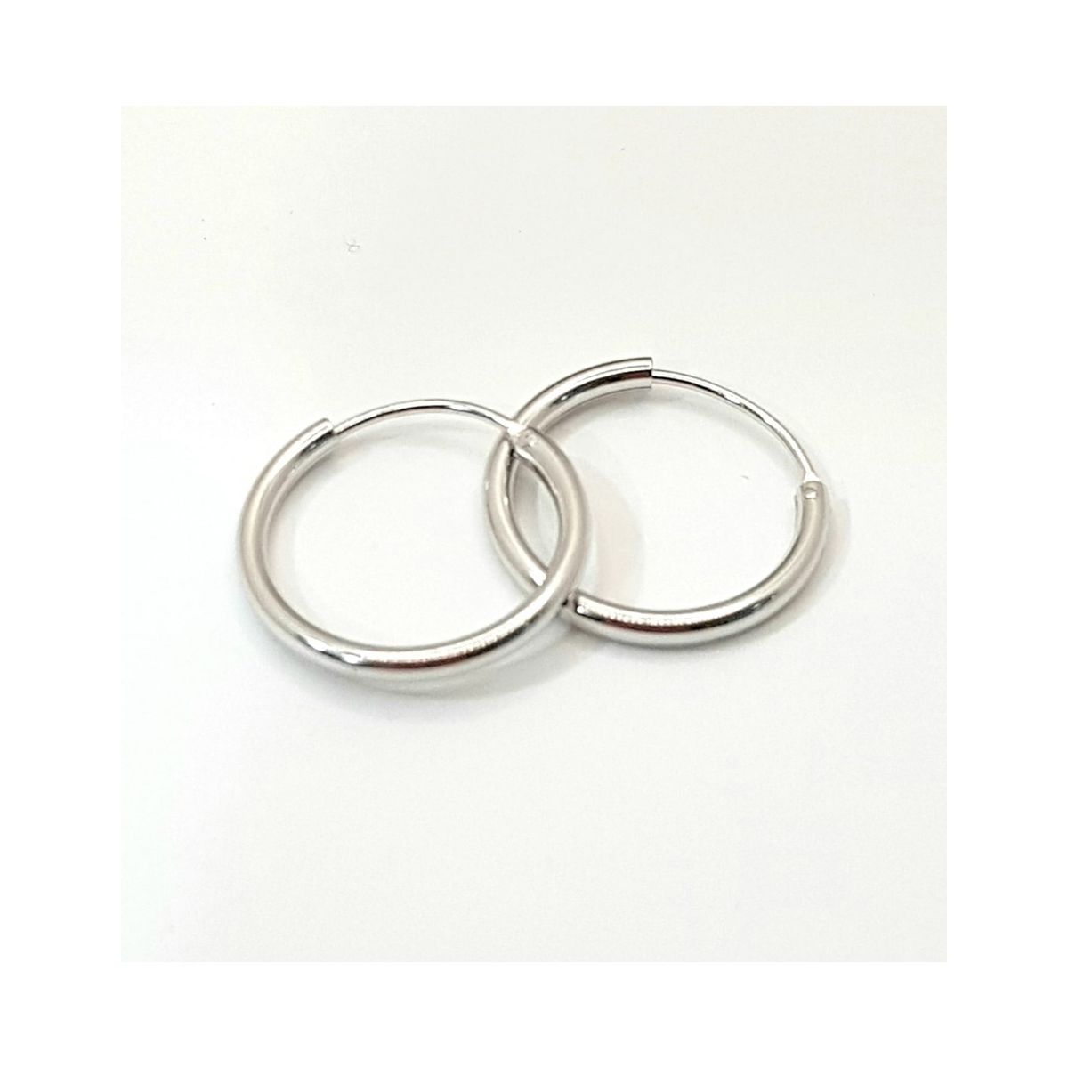 GENERICO - Aros Argollas lisas elaboradas en plata italiana 925 14mm