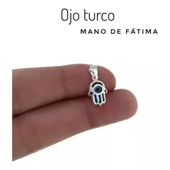 GENERICO - Colgante Mano De Fatima Hamsa Cn Ojo Turco Plataitaliana 925