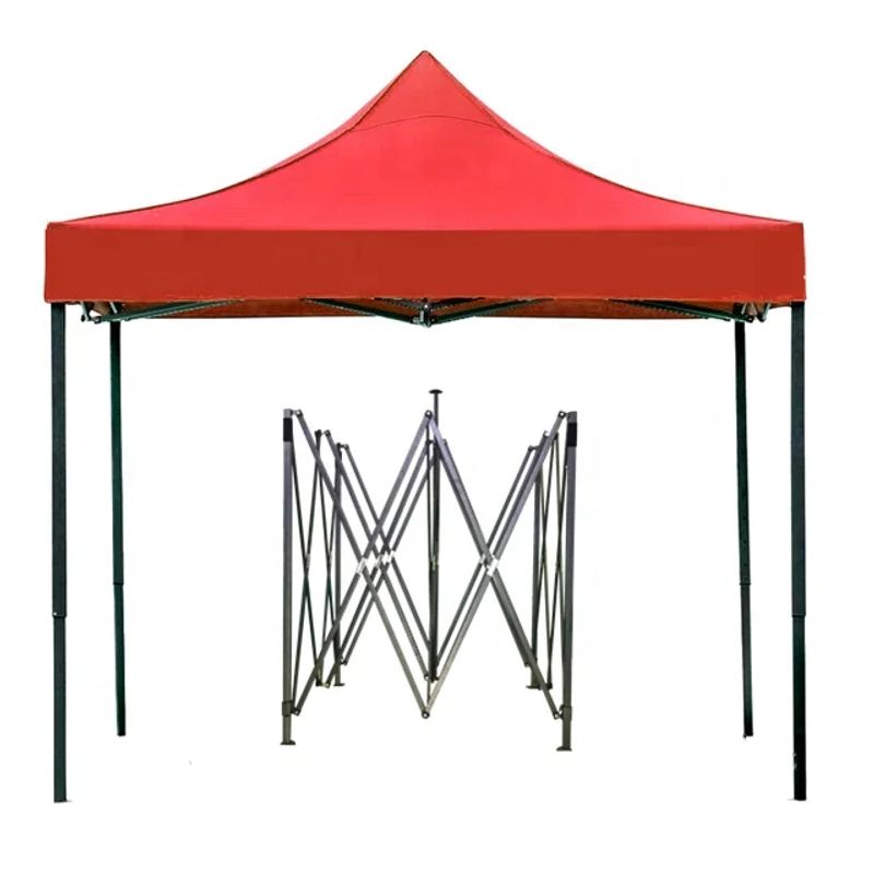 GENERICO - TOLDO PLEGABLE 3X3 LONA OXFORD ROJA 600D UV