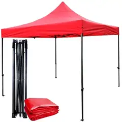 GENERICO - TOLDO PLEGABLE 2X2 LONA OXFORD ROJA 600D UV