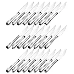 LUGANO - Juego De 24 Cuchillos De Carne Acero Inoxidable