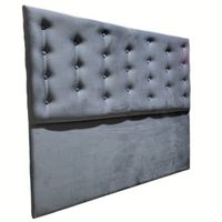 Respaldo Capitoné al piso FELPA GRIS OSCURO KING