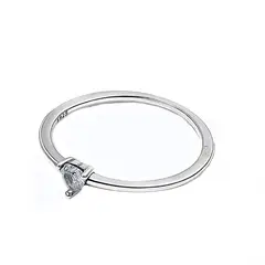 JOYAS MYTOKE - Anillo Corazon Talla 9 Plata Italiana 925 Zircon Mujer