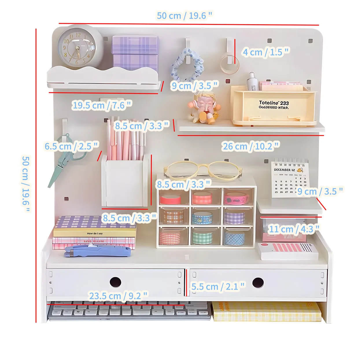 HALMAN - Organizador Estante De Madera Para Escritorio Y Oficina