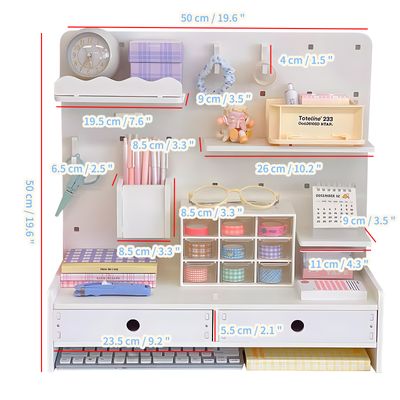 Imagen 2 del producto Organizador Escritorio Madera con Placa Perforada y Cajón