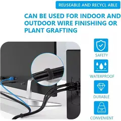 KUANGYE - Velcro Doble Faz Pieza 20mts X 2cm Ancho Organizador Cables