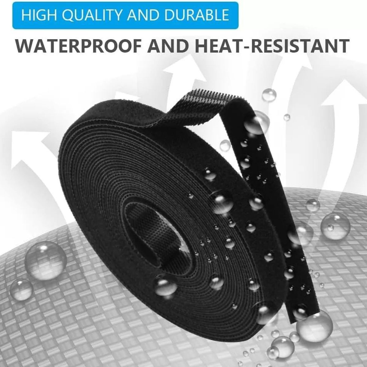 KUANGYE - Velcro Doble Faz Pieza 20mts X 2cm Ancho Organizador Cables