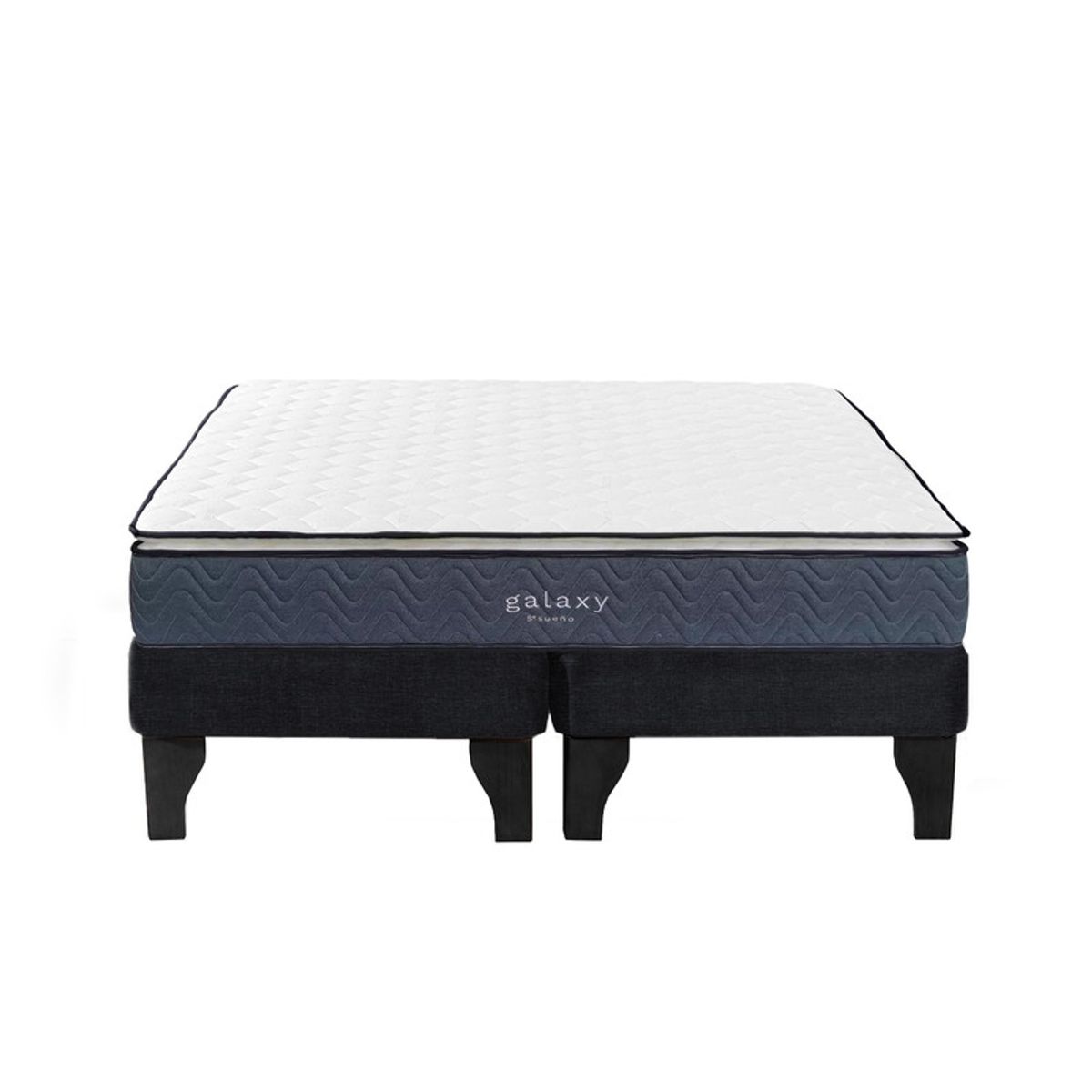 5 SUEÑO - Cama Europea 2 Plazas 150x190 cm Base Colchón Negro