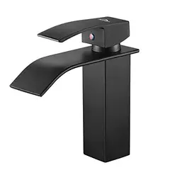 GENERICO - Llave Monomando Lavamanos Diseño Cascada Acero Negra