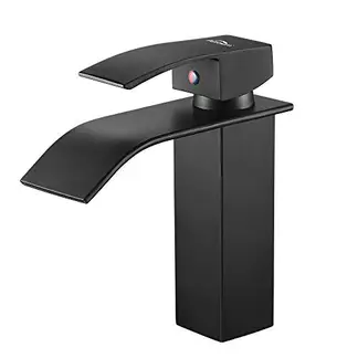 GENERICO - Llave Monomando Lavamanos Diseño Cascada Acero Negra