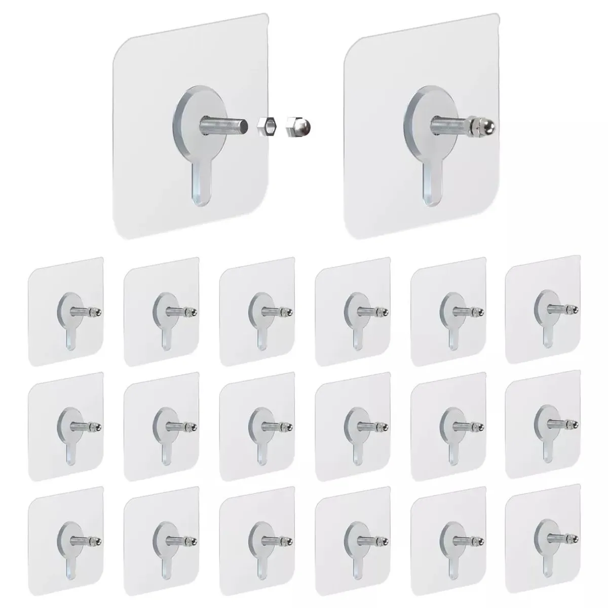 KUANGYE - Gancho Adhesivo Perchas Gancho De Pared Sin Clavos 20 Piezas