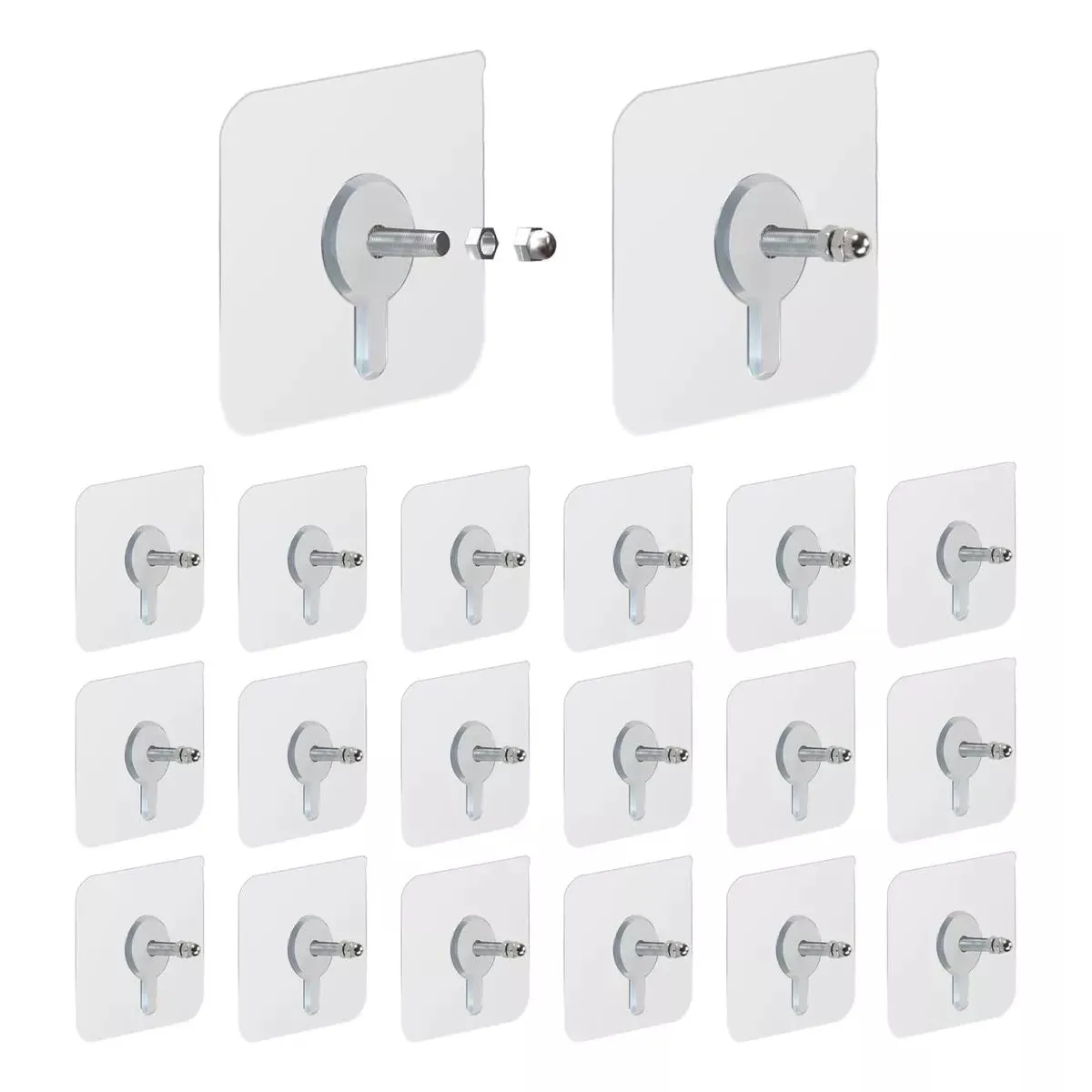 KUANGYE - Gancho Adhesivo Perchas Gancho De Pared Sin Clavos 20 Piezas