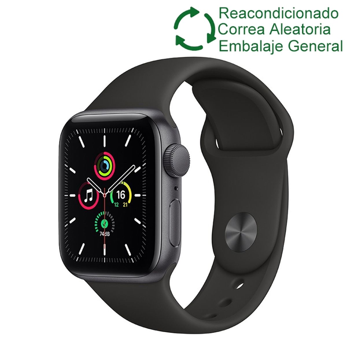 APPLE - Apple watch SE 2020 44mm GPS-Negro Reacondicionado(Semi Nuevo)