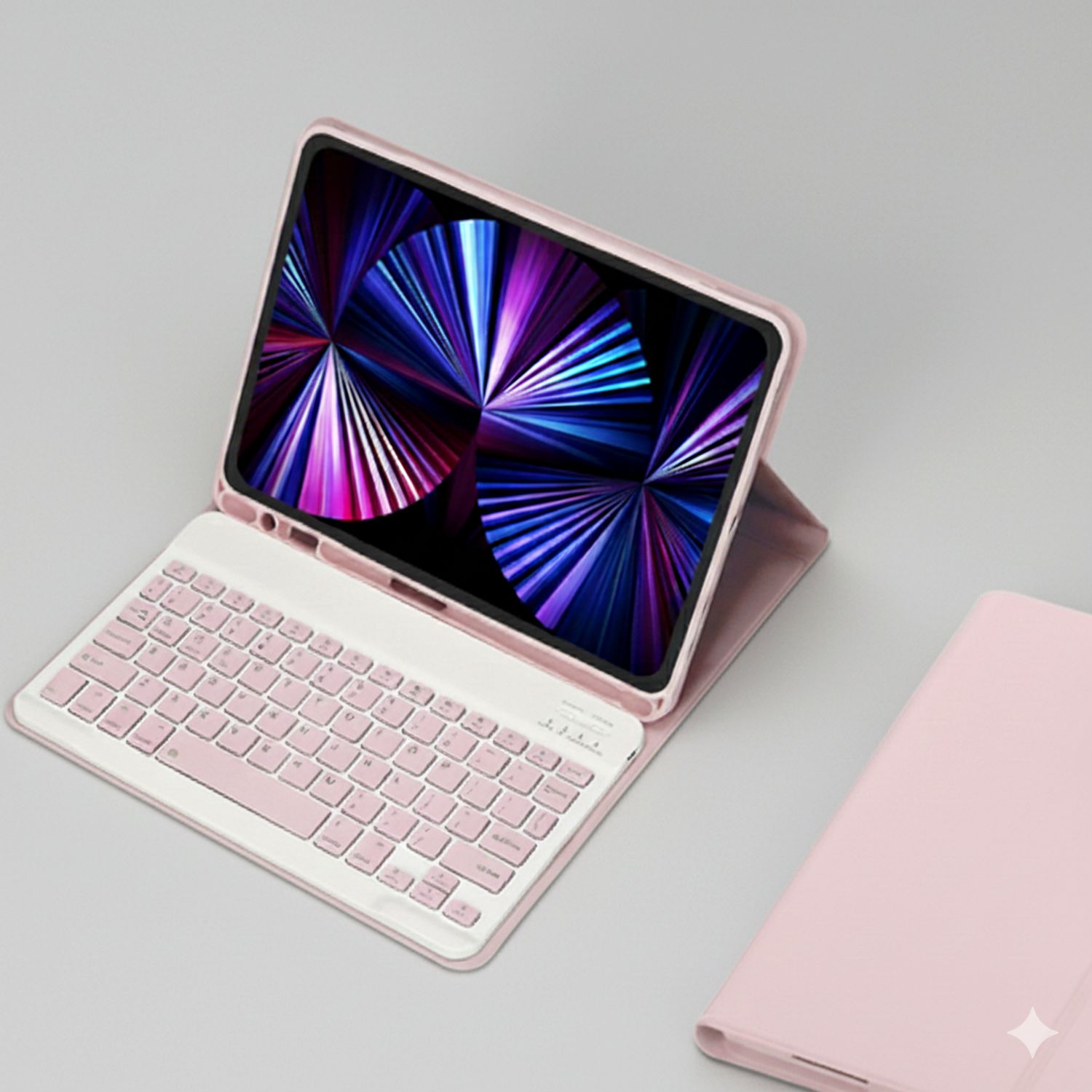 GENERICO PACK SMART IPAD 10.2 Funda ROSA con teclado mouse y lápiz