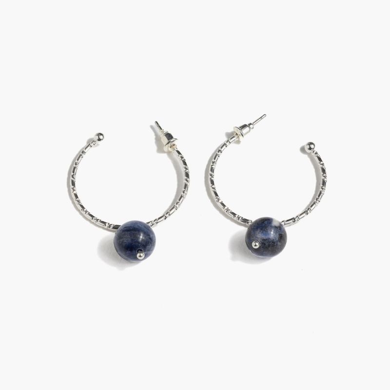 LOUNGE - Aros Mujer Argollas Piedras Plateado