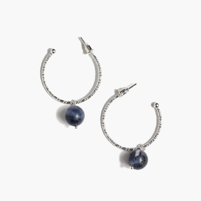 LOUNGE - Aros Mujer Argollas Piedras Plateado