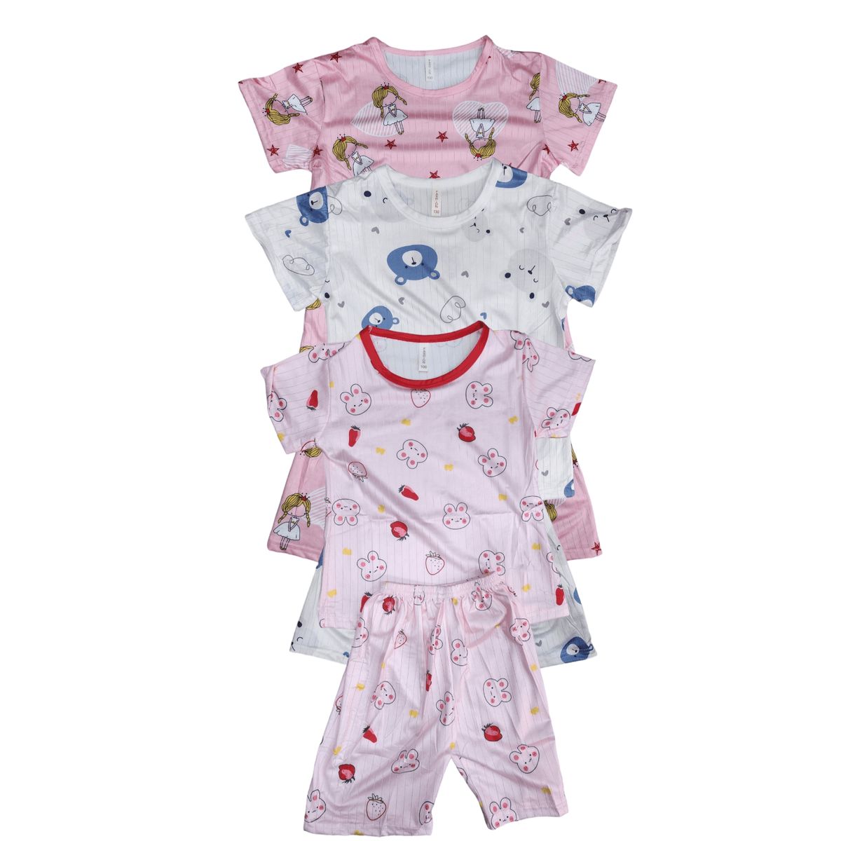 AGW - Pack 3 Pijamas Niña Verano Tela Soft Excelente Calidad