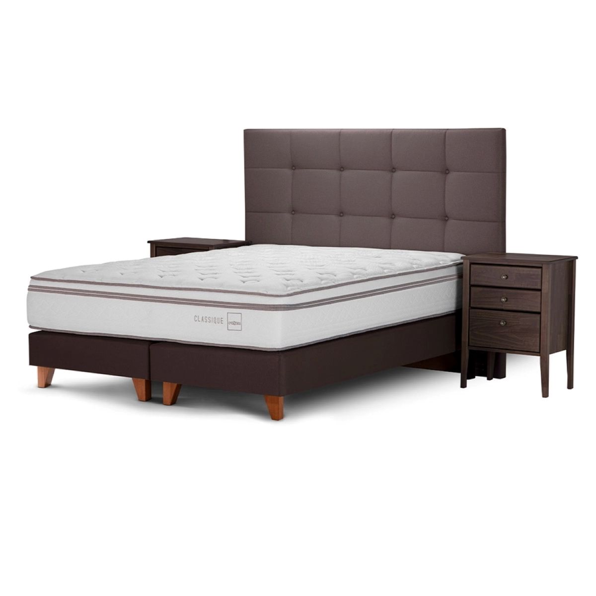 ROSEN - Cama Europea Classique+ King + Muebles Issey Visón