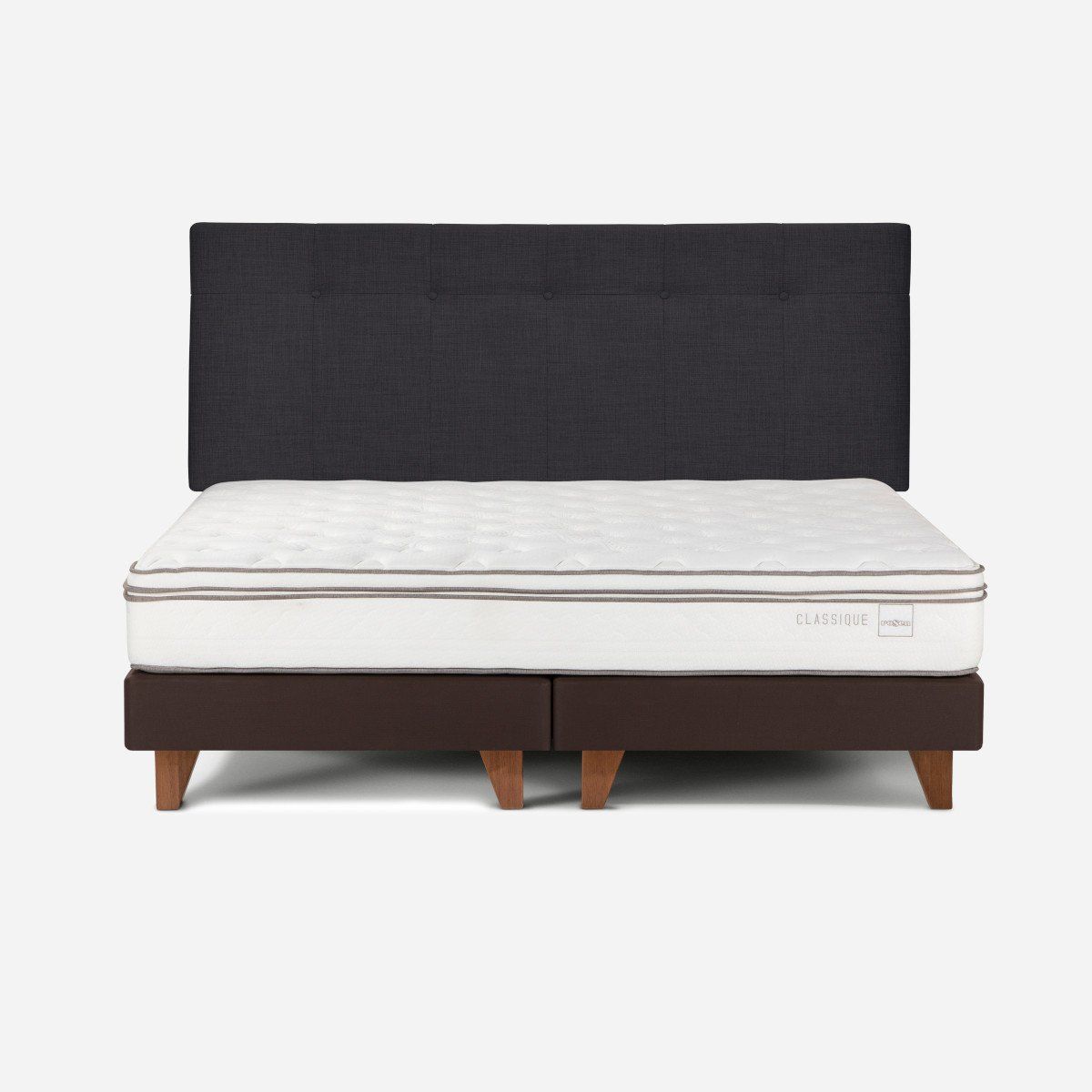 ROSEN - Cama Europea Classique+ King + Respaldo New Bennet Grafito