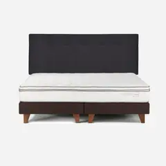 ROSEN - Cama Europea Classique+ King + Respaldo New Bennet Grafito