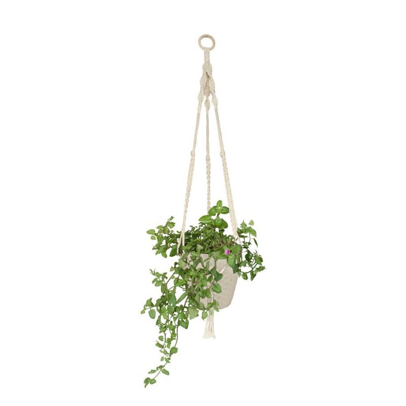 MACRAKO - Colgante de Macramé color crudo 90 cm de largo