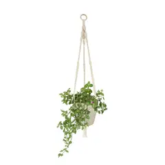 MACRAKO - Colgante de Macramé color crudo 90 cm de largo