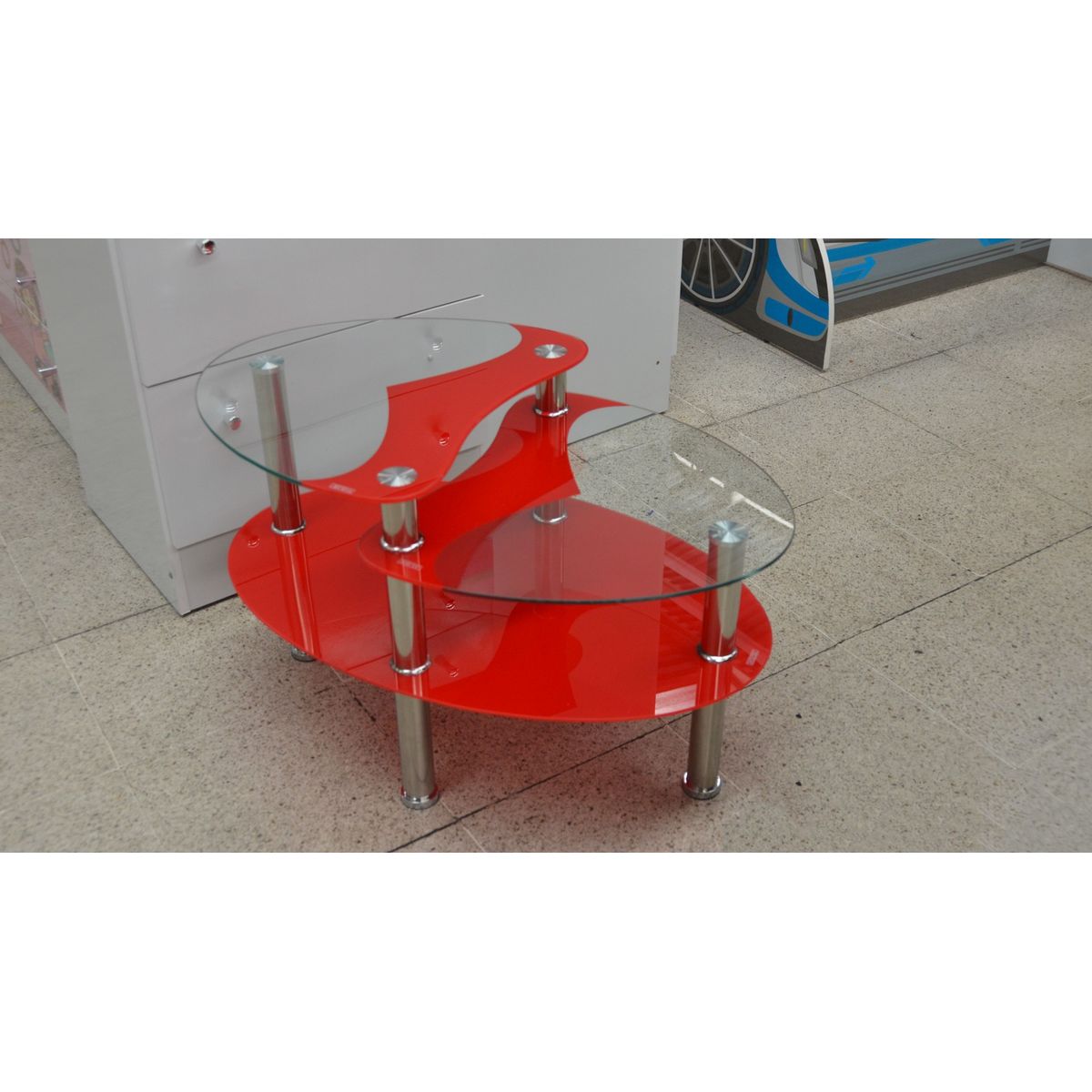 OEM - Mesa de Centro de Vidrio Templado Ovalado A25 R7045