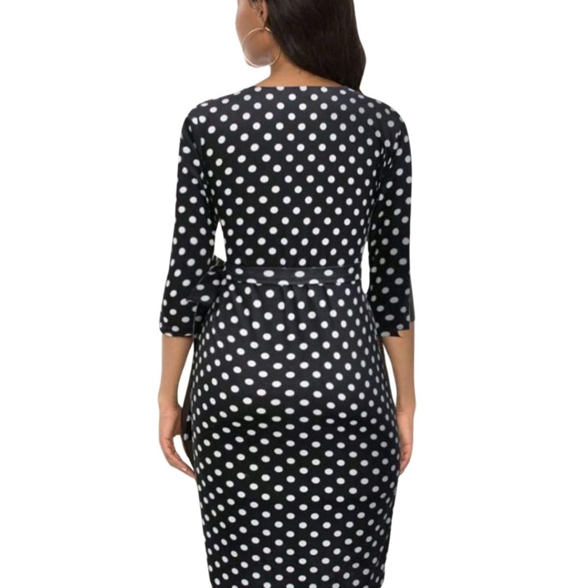 GENERICO - VESTIDO ENVOLVENTE CASUAL DE LUNARES IDEAL PARA FIESTA COCTEL BODA