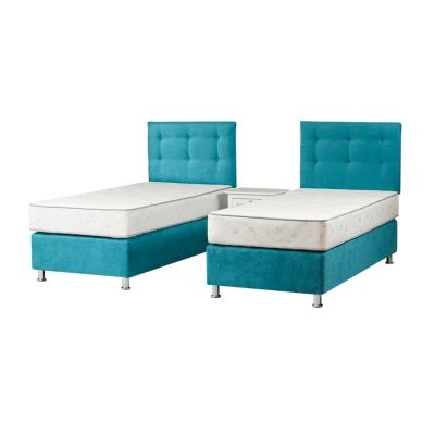 Imagen 2 del producto Combo Duplex Alegro T3500 Capitoné 1,5 Plazas Turquesa + Velador