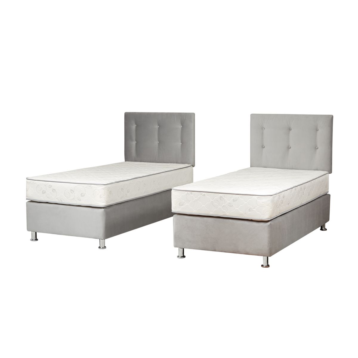 SPOMO - Combo Duplex Alegro T3500 Capitoné 1,5 Plazas Silver