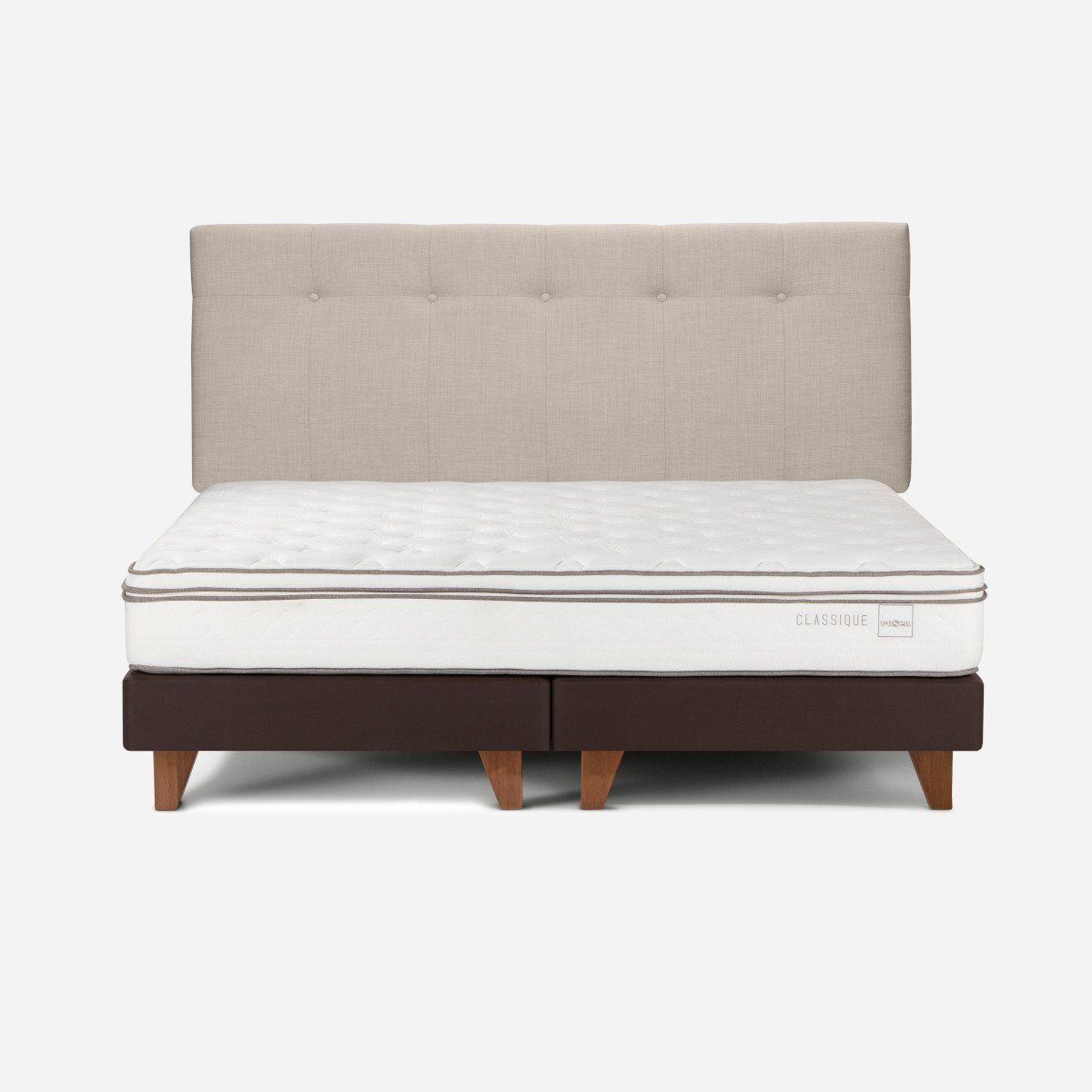 ROSEN - Cama Europea Classique+ King + Respaldo New Bennet Natural