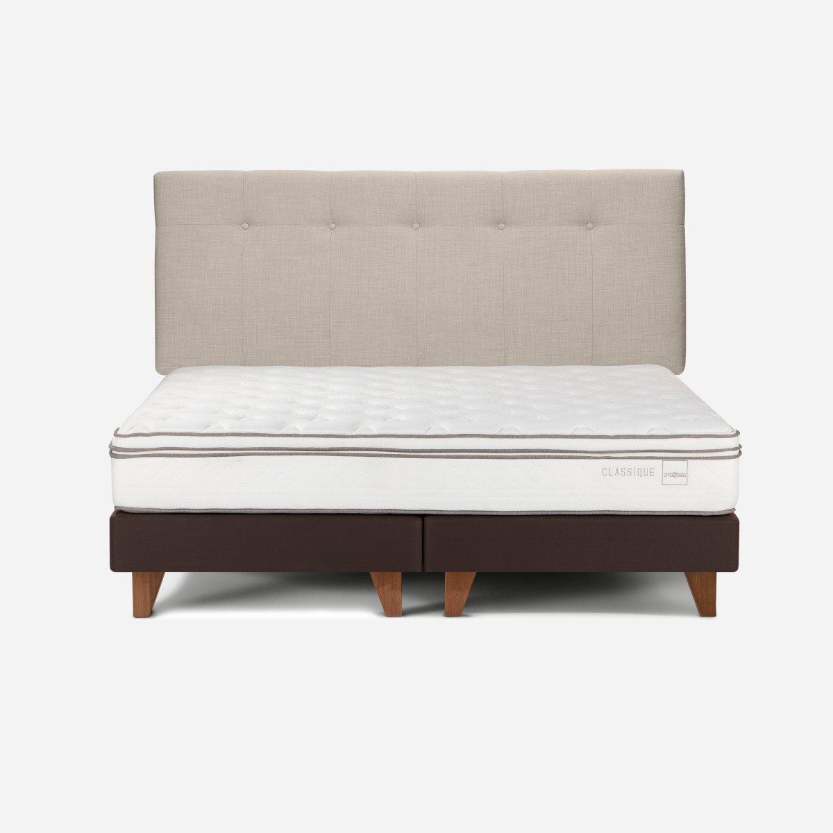 ROSEN - Cama Europea Classique+ 2 Plazas + Respaldo New Bennet Nat.
