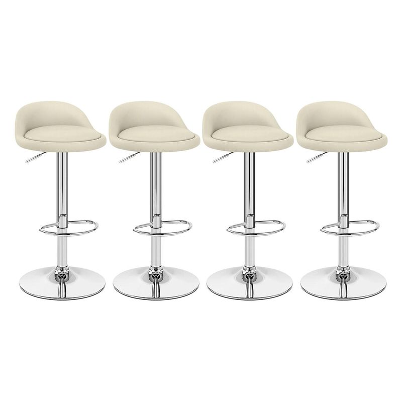 GLOBAL LATIN GROUP - Pack 4 Piso Bar Taburete Giratorio de Altura Regulable - Beige