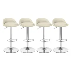 GLOBAL LATIN GROUP - Pack 4 Piso Bar Taburete Giratorio de Altura Regulable - Beige