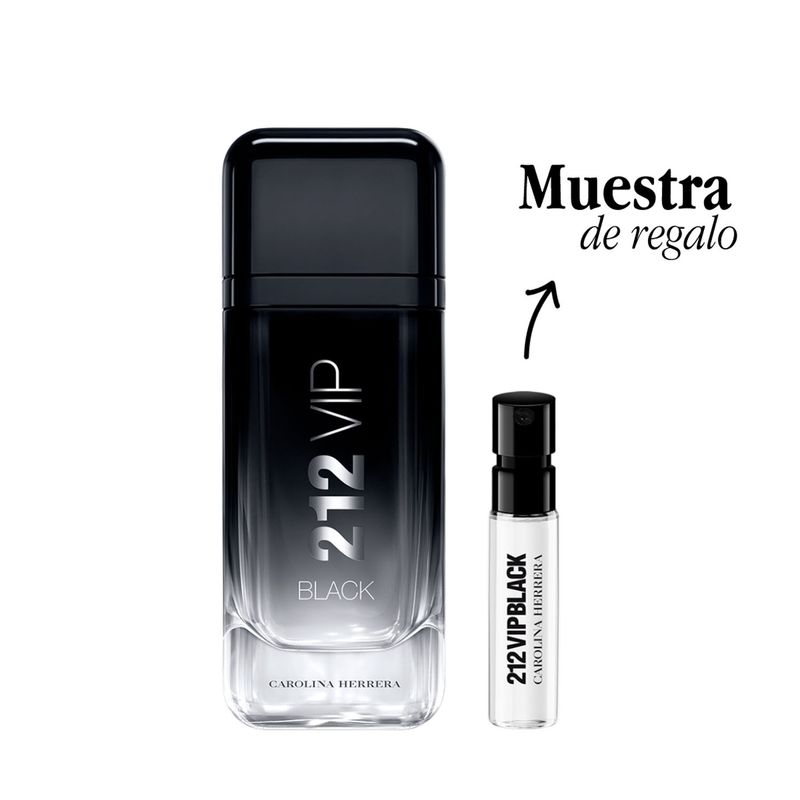 CAROLINA HERRERA - Perfume Hombre 212 Vip Men Black EDP 100Ml + Muestra 1,5Ml Carolina Herrera