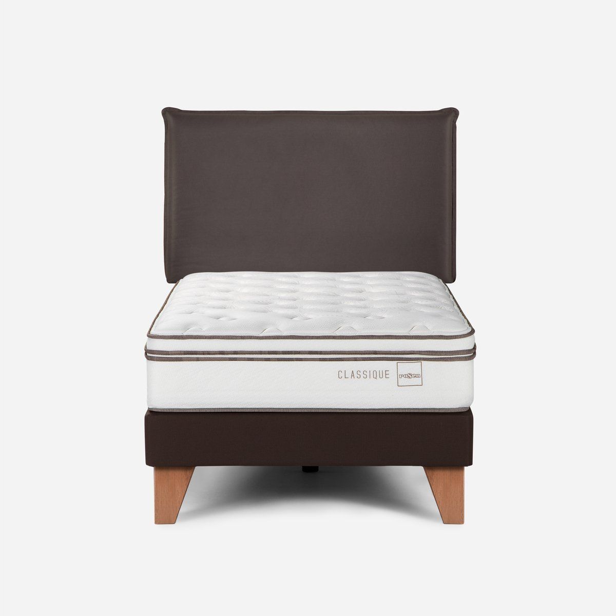 ROSEN - Cama Europea Rosen Classique+ 1 Plaza + Respaldo Maurice