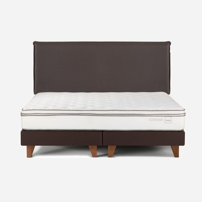 ROSEN - Cama Europea Rosen Classique+ 2 Plazas + Respaldo Maurice