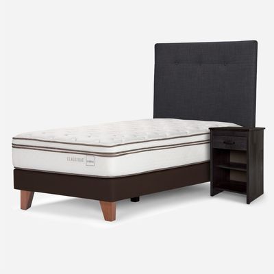 Imagen 2 del producto Cama Europea Classique+ 1,5 Plazas +Respaldo/Velador Grafito
