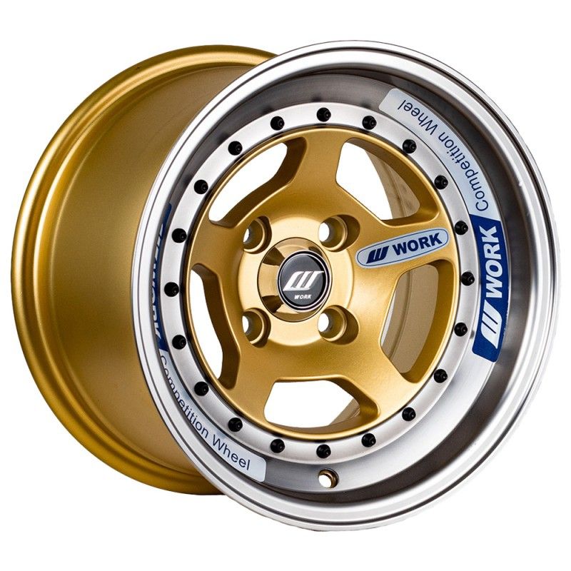 GENERICO - Llantas 13X8 4X100 ET0 WORK MATTE GOLD 5194 (SET 4 LLANTAS)