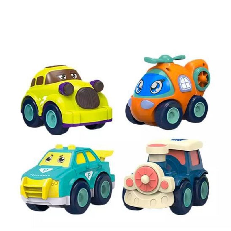 OEM - Pack Juguete Vehiculos Camiones Carros Mini Helicoptero