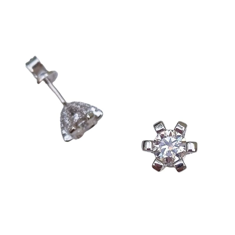 ELBAULDEJUMA - Aros Punto Luz 5mm Piercing Plata 925 Moissanita