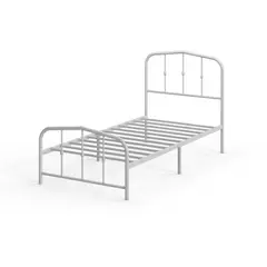 ZINUS - Base de cama de metal blanca HEIDI 1 plaza 90x190x30cm