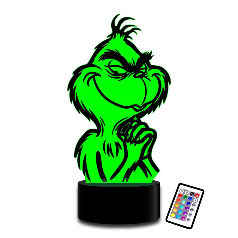 GENERICO - Lámpara led 3D El Grinch odia la navidad