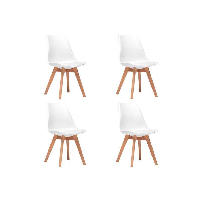 DONNA - Pack 4 Sillas Eames EMPOLI Tulip Asiento Acolchonado Blanca