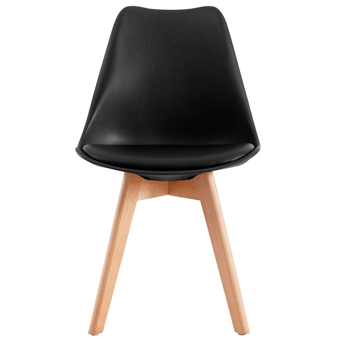 DONNA - Pack 4 Sillas Eames EMPOLI Tulip Asiento Acolchonado Negra