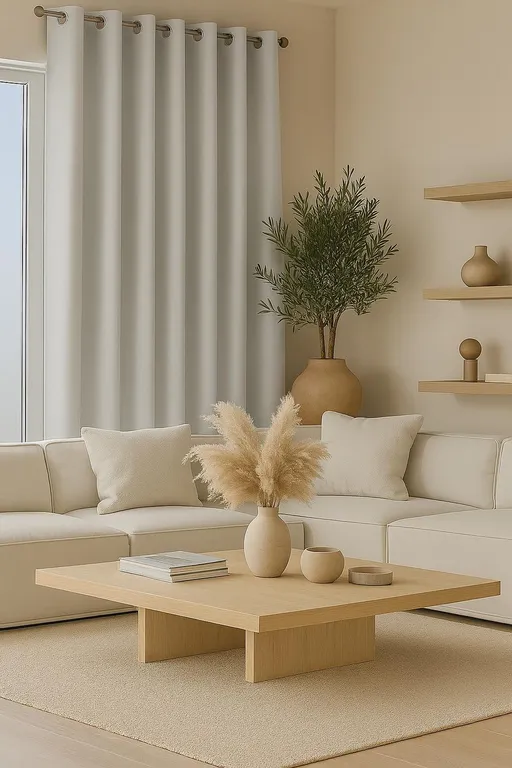 Cortina de Tela Delgada 100% Blackout Blanco