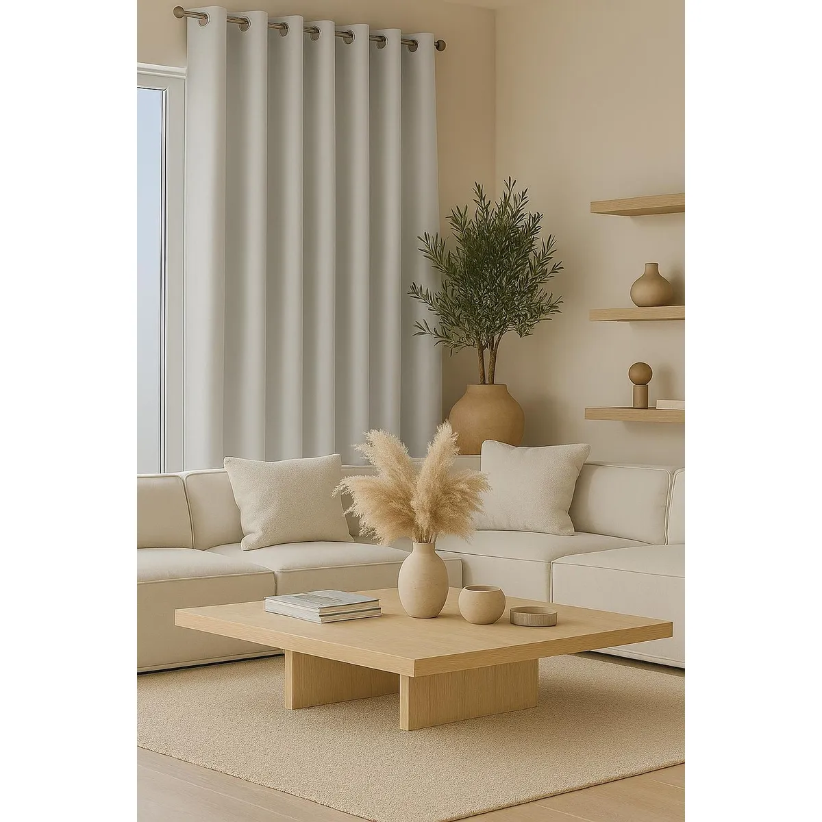 CLEMS CORTINAS - Cortina Tradicional 100% Blackout Blanco