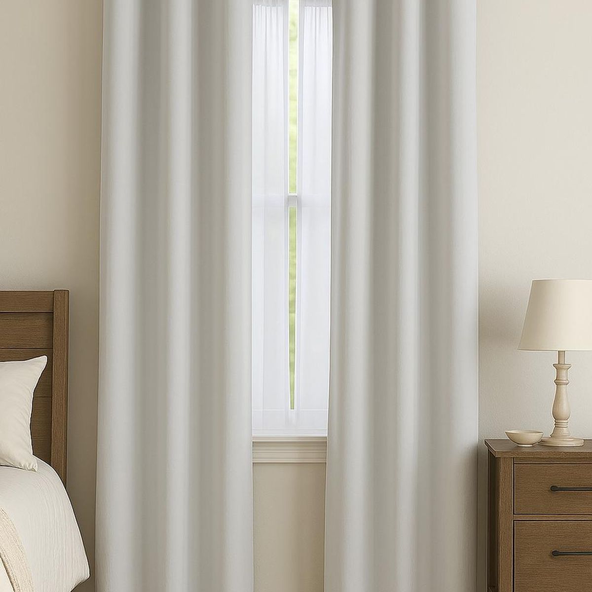 CLEMS CORTINAS - Cortina Tradicional 100% Blackout Blanco