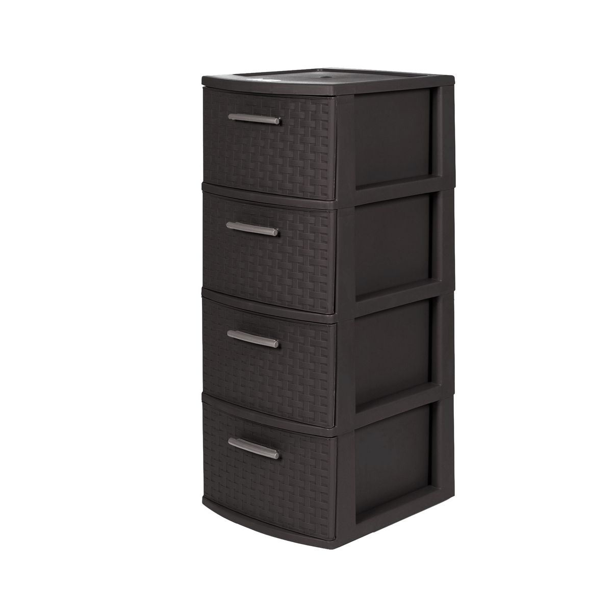 QRUBBER - Cajonero 4 Niveles Infinity Rattán Marrón MQ QRubber